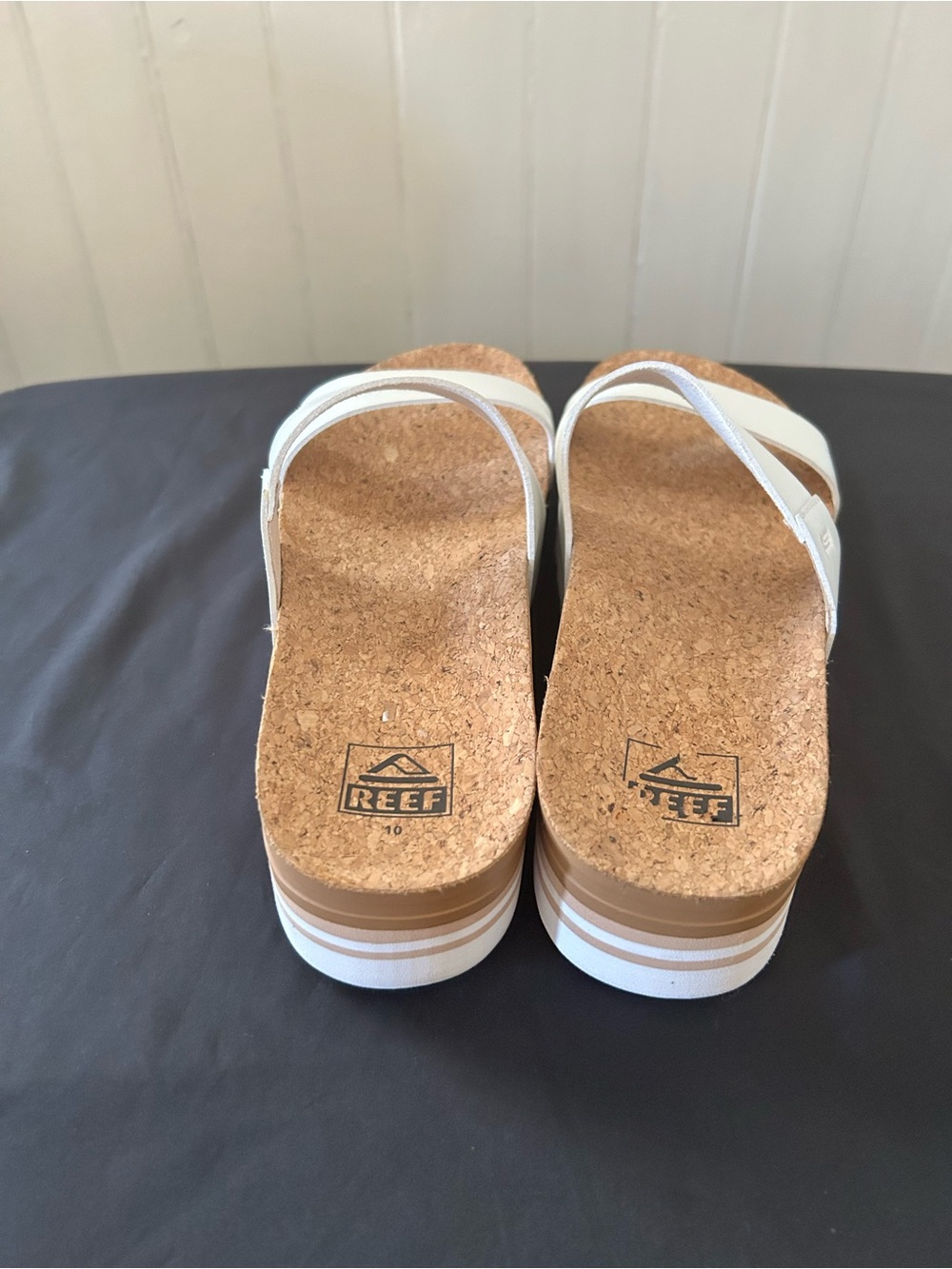 REEF Cushion Vista Hi Platform Sandals/White Cork/Size 10/NWOT - Picture 4 of 5
